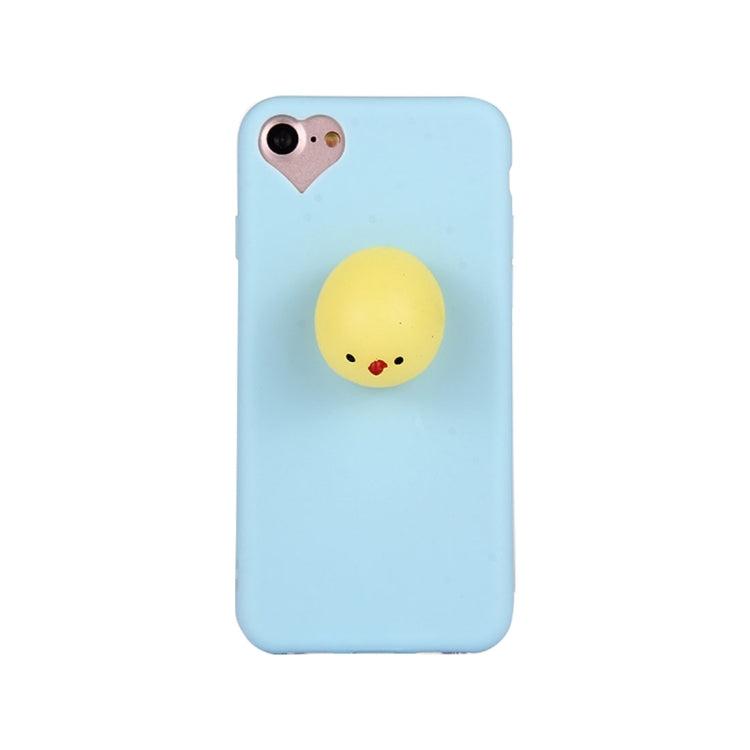 For iPhone 6 Plus & 6s Plus Blue Background Lovely Little Chicken Pattern Squeeze Relief Squishy Dropproof Protective Back Cover Case
