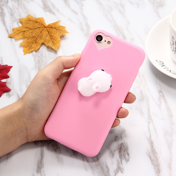 For iPhone 6 Plus & 6s Plus Magenta Background Lovely Little Rabbit Pattern Squeeze Relief Squishy Dropproof Protective Back Cover Case