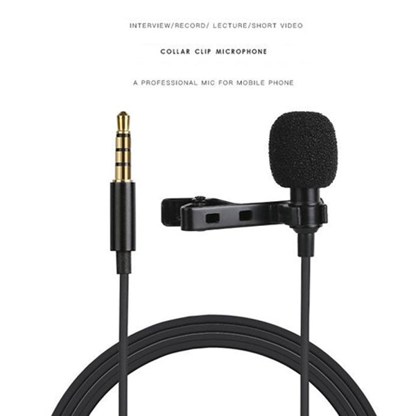 MC-LM10 Clip-on Omni Directional Condenser Microphone for iPhone, iPad, Galaxy, Smart Phones, Tablets and Other Audio Device with 3.5mm Earphone Port (Black)