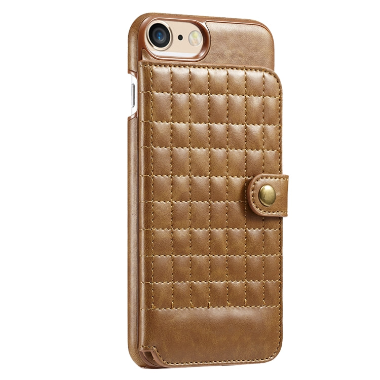 For iPhone 6 Plus & 6s Plus Retro PU Lattices Leather Texture Horizontal Flip Protective Leather Case with Holder & Card Slots & Wallet & Photo Frame
