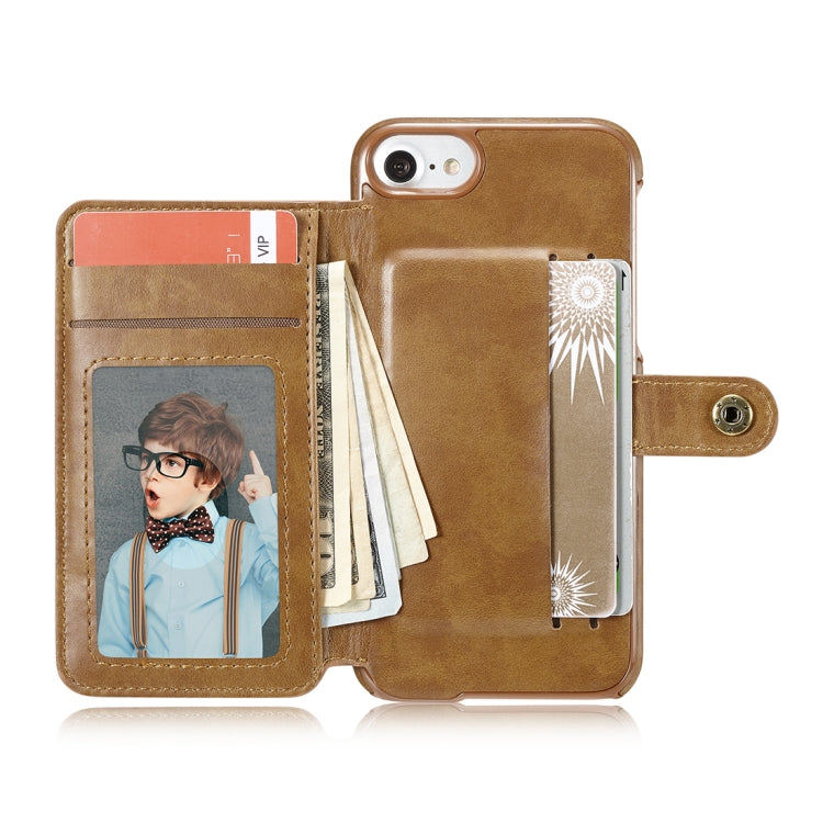 For iPhone 6 Plus & 6s Plus Retro PU Lattices Leather Texture Horizontal Flip Protective Leather Case with Holder & Card Slots & Wallet & Photo Frame