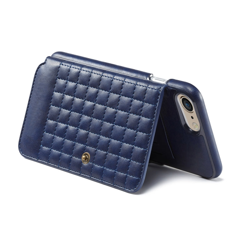 For iPhone 6 Plus & 6s Plus Retro PU Lattices Leather Texture Horizontal Flip Protective Leather Case with Holder & Card Slots & Wallet & Photo Frame