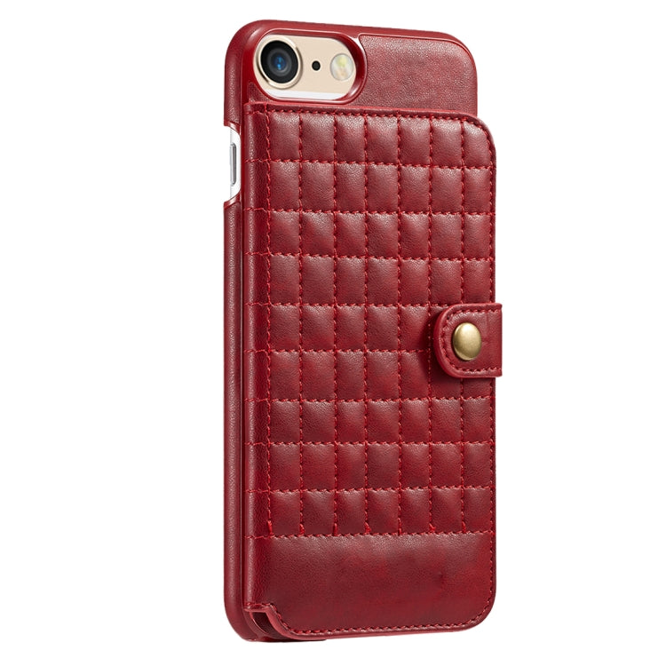 For iPhone 6 Plus & 6s Plus Retro PU Lattices Leather Texture Horizontal Flip Protective Leather Case with Holder & Card Slots & Wallet & Photo Frame