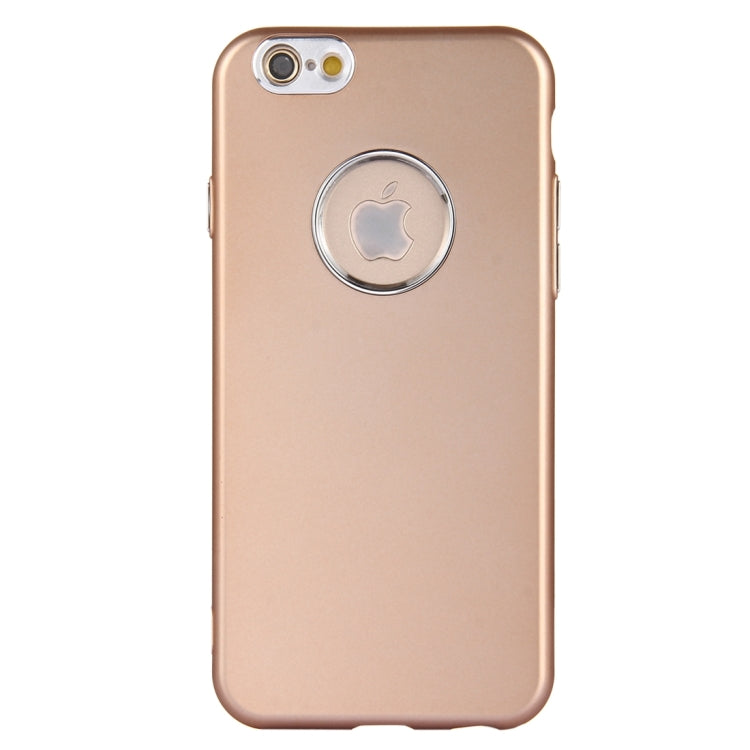 For iPhone 6 Plus & 6s Plus Pure Colour Oil Spout Soft TPU Metal Button Protective Case Back Cover