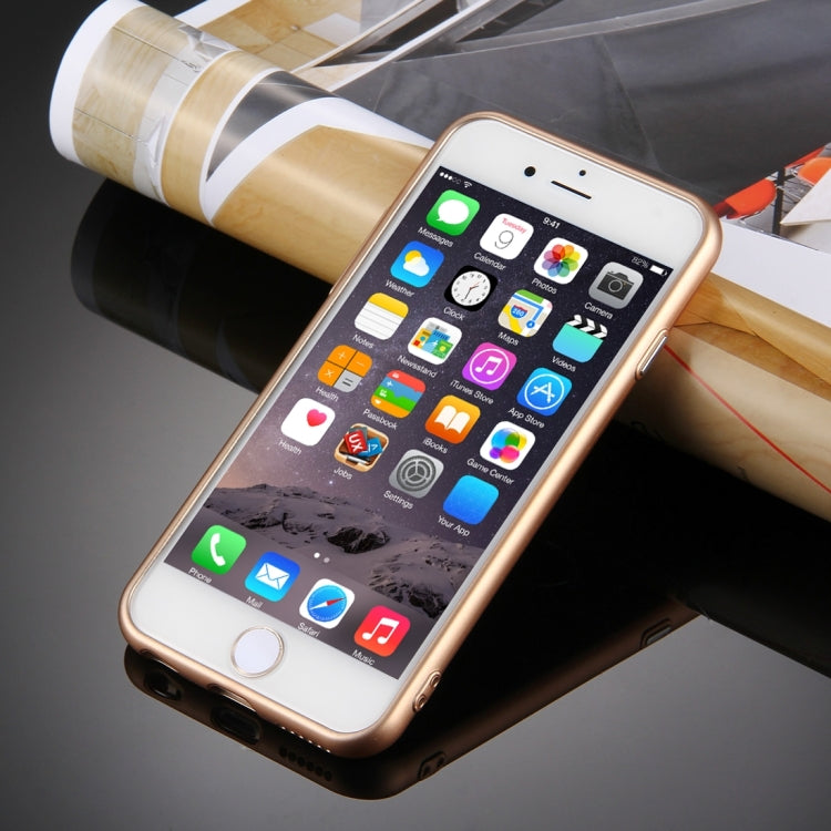 For iPhone 6 Plus & 6s Plus Pure Colour Oil Spout Soft TPU Metal Button Protective Case Back Cover