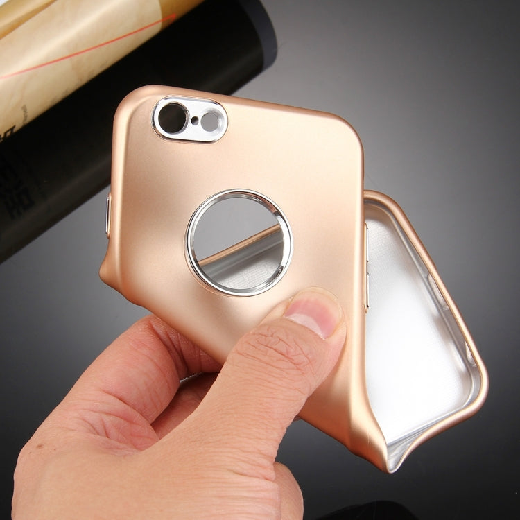 For iPhone 6 Plus & 6s Plus Pure Colour Oil Spout Soft TPU Metal Button Protective Case Back Cover