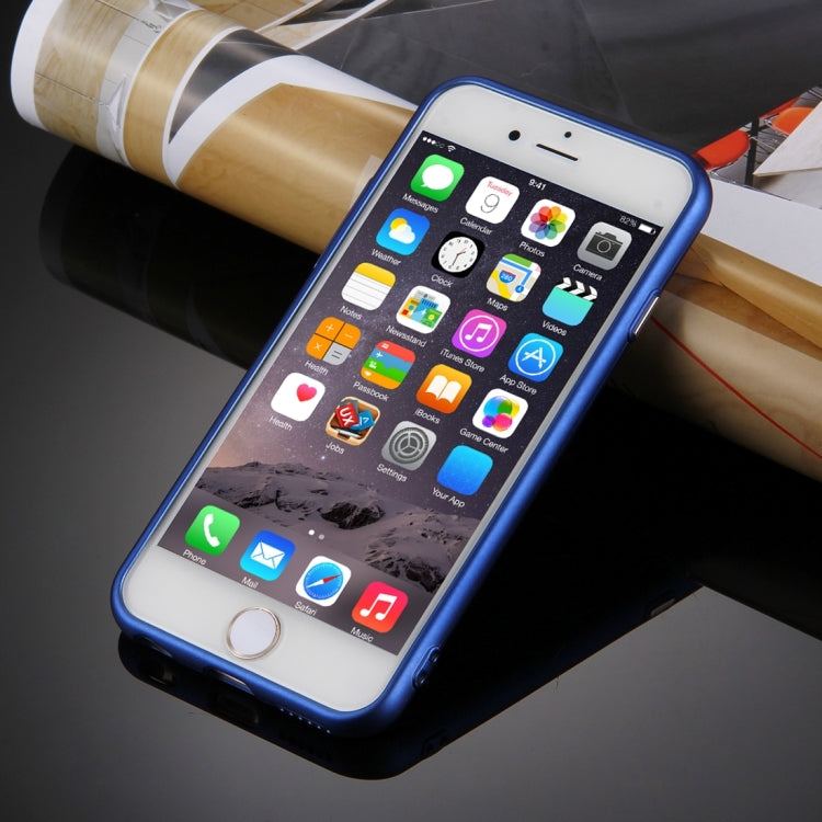 For iPhone 6 Plus & 6s Plus Pure Colour Oil Spout Soft TPU Metal Button Protective Case Back Cover
