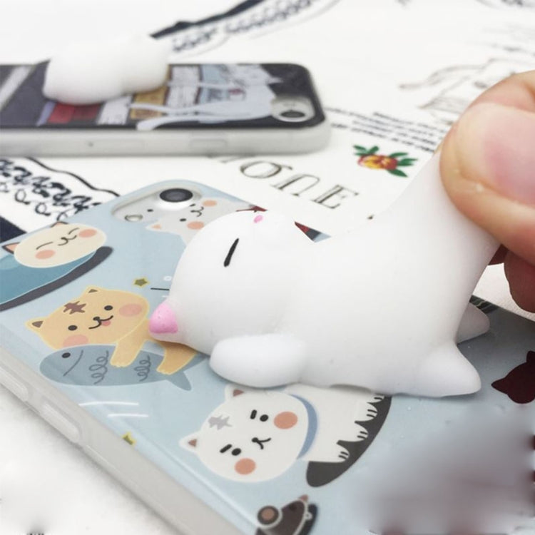 For iPhone 6 Plus & 6s Plus Light Blue Background 3D Lovely Cat Cartoon Pattern Squeeze Relief IMD Workmanship Squishy Dropproof Protective Back Cover Case
