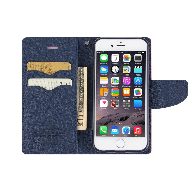 GOOSPERY FANCY DIARY for iPhone 6 Plus & 6s Plus Cross Texture Horizontal Flip Leather Case with Card Slots & Wallet & Holder