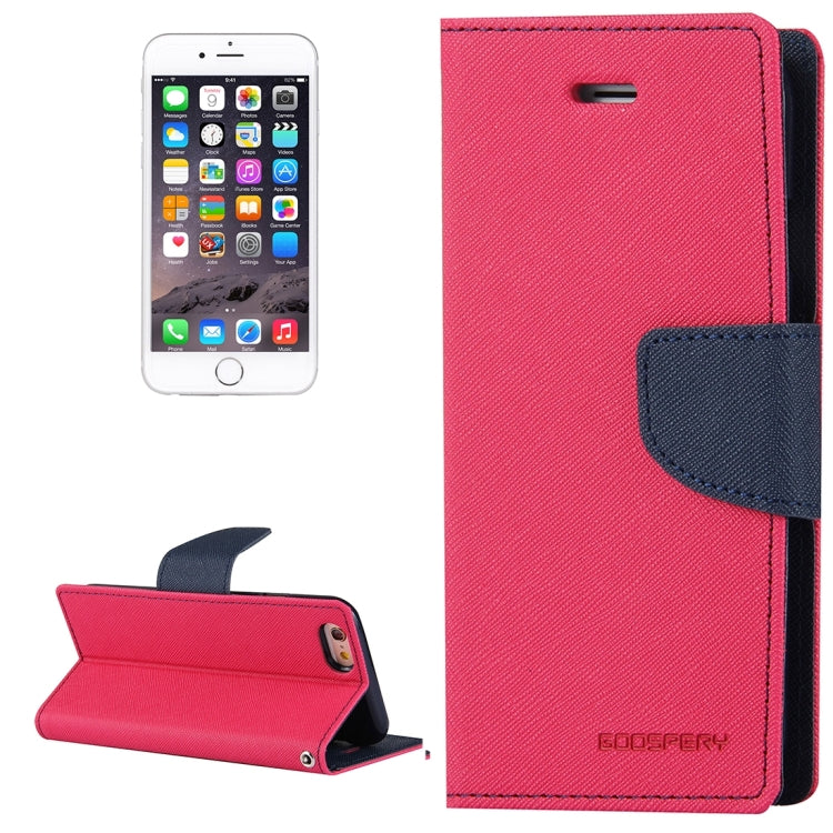 GOOSPERY FANCY DIARY for iPhone 6 Plus & 6s Plus Cross Texture Horizontal Flip Leather Case with Card Slots & Wallet & Holder