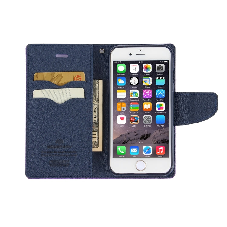 GOOSPERY FANCY DIARY for iPhone 6 Plus & 6s Plus Cross Texture Horizontal Flip Leather Case with Card Slots & Wallet & Holder