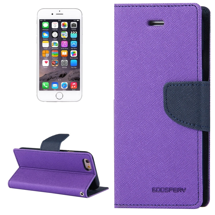 GOOSPERY FANCY DIARY for iPhone 6 Plus & 6s Plus Cross Texture Horizontal Flip Leather Case with Card Slots & Wallet & Holder