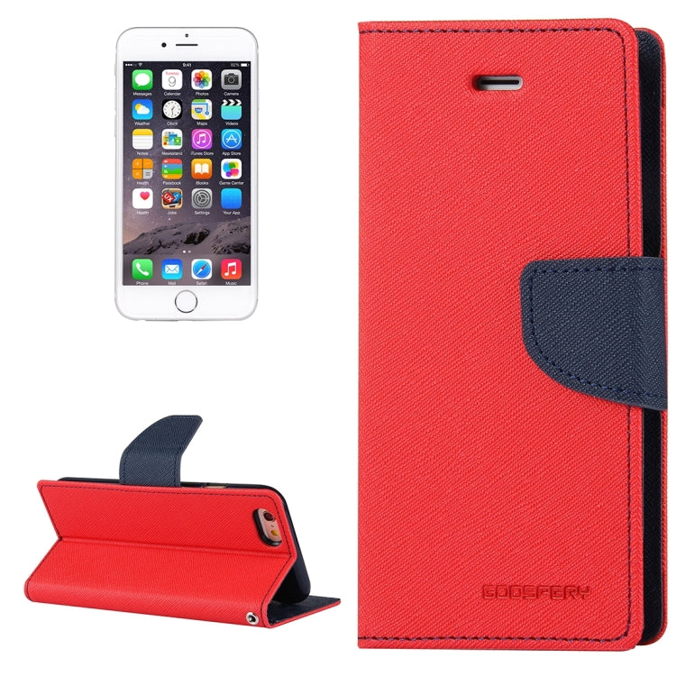 GOOSPERY FANCY DIARY for iPhone 6 Plus & 6s Plus Cross Texture Horizontal Flip Leather Case with Card Slots & Wallet & Holder