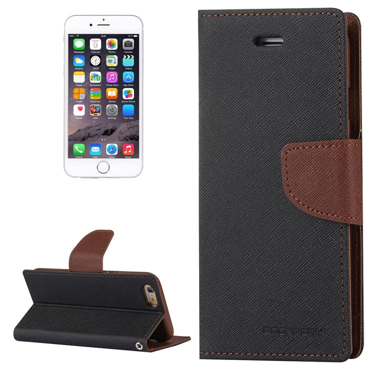 GOOSPERY FANCY DIARY for iPhone 6 Plus & 6s Plus Cross Texture Horizontal Flip Leather Case with Card Slots & Wallet & Holder