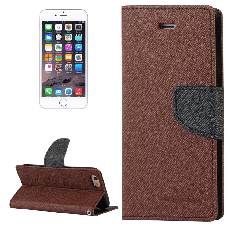 GOOSPERY FANCY DIARY for iPhone 6 Plus & 6s Plus Cross Texture Horizontal Flip Leather Case with Card Slots & Wallet & Holder