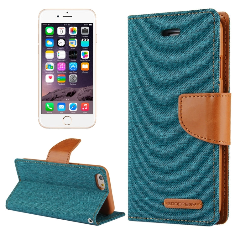 GOOSPERY CANVAS DIARY for iPhone 6 Plus & 6s Plus Canvas Texture Horizontal Flip Leather Case with Card Slots & Wallet & Holder