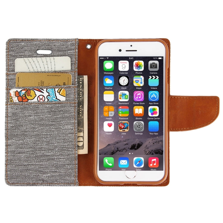 GOOSPERY CANVAS DIARY for iPhone 6 Plus & 6s Plus Canvas Texture Horizontal Flip Leather Case with Card Slots & Wallet & Holder