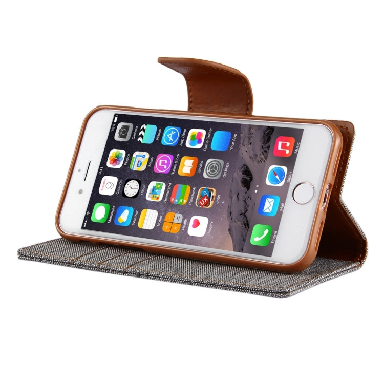 GOOSPERY CANVAS DIARY for iPhone 6 Plus & 6s Plus Canvas Texture Horizontal Flip Leather Case with Card Slots & Wallet & Holder