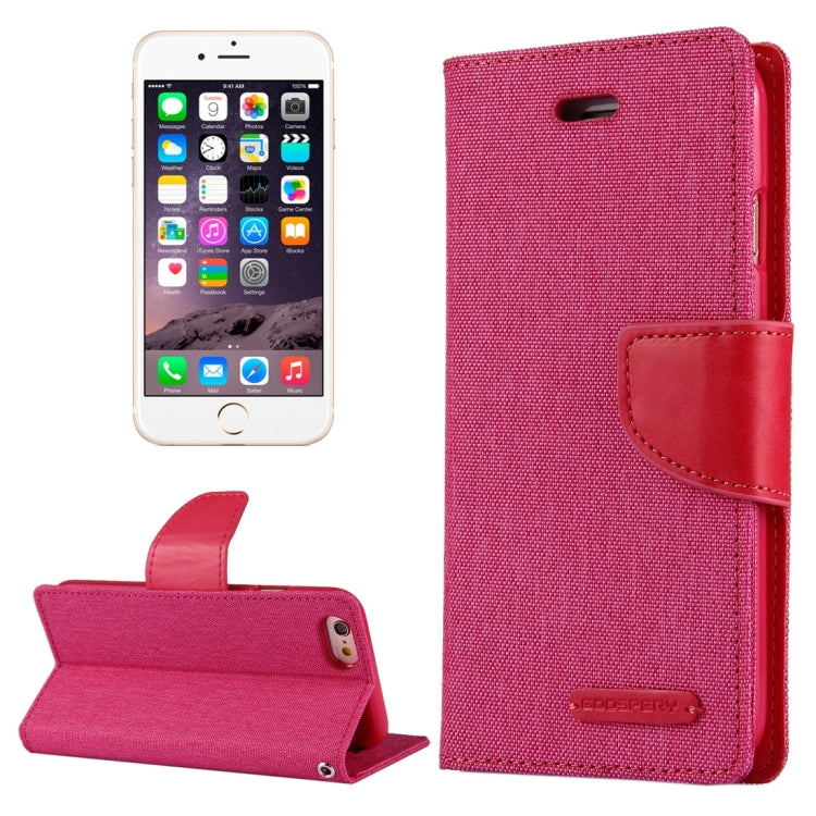 GOOSPERY CANVAS DIARY for iPhone 6 Plus & 6s Plus Canvas Texture Horizontal Flip Leather Case with Card Slots & Wallet & Holder