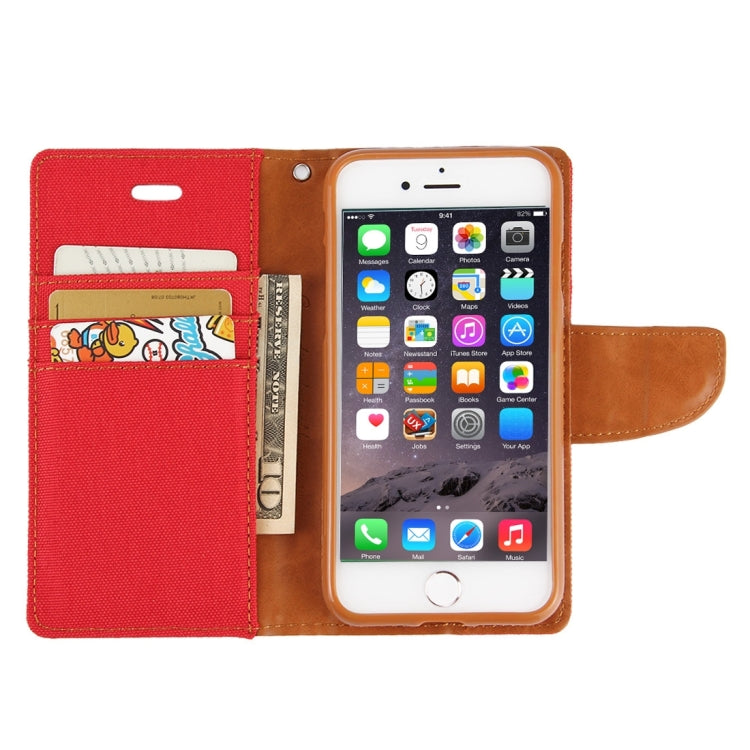 GOOSPERY CANVAS DIARY for iPhone 6 Plus & 6s Plus Canvas Texture Horizontal Flip Leather Case with Card Slots & Wallet & Holder