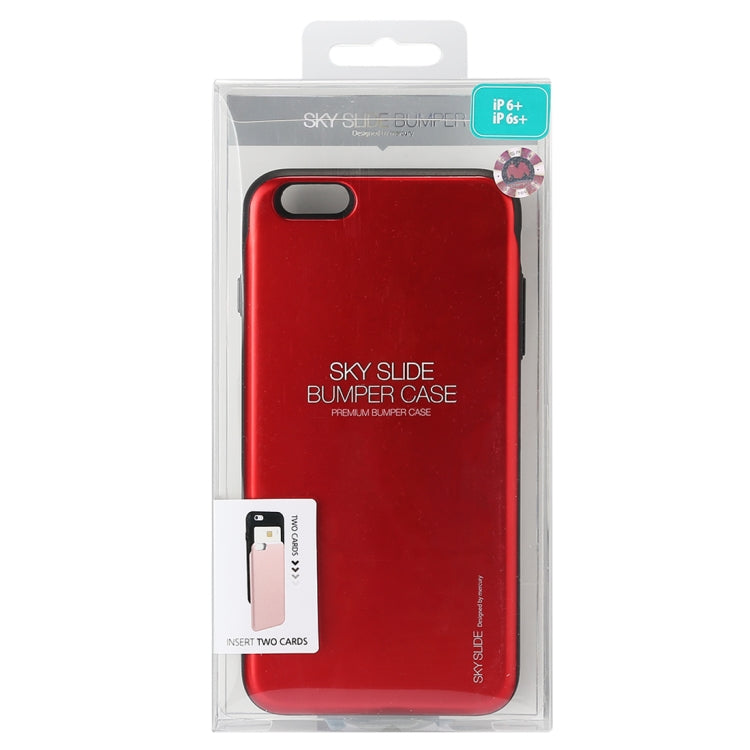 GOOSPERY for iPhone 6 Plus & 6s Plus TPU + PC Sky Slide Bumper Protective Back Case with Card Slots