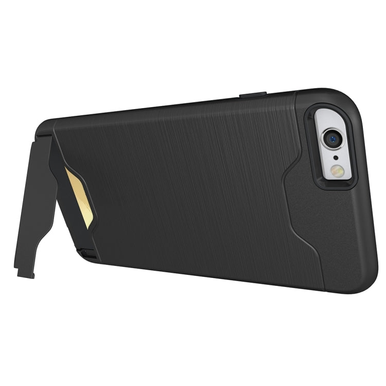 For iPhone 6 Plus & 6s Plus Brushed Texture Separable TPU + PC Combination Back Case with Card Slot & Holder