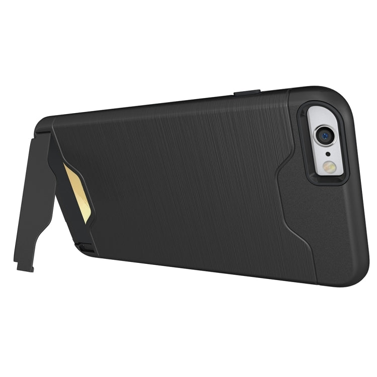 For iPhone 6 Plus & 6s Plus Brushed Texture Separable TPU + PC Combination Back Case with Card Slot & Holder
