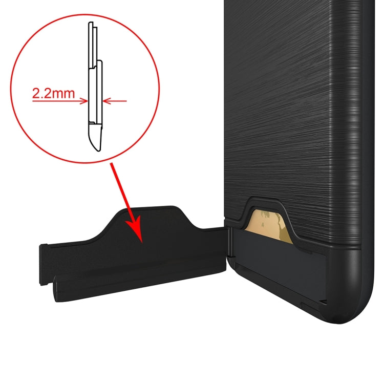 For iPhone 6 Plus & 6s Plus Brushed Texture Separable TPU + PC Combination Back Case with Card Slot & Holder