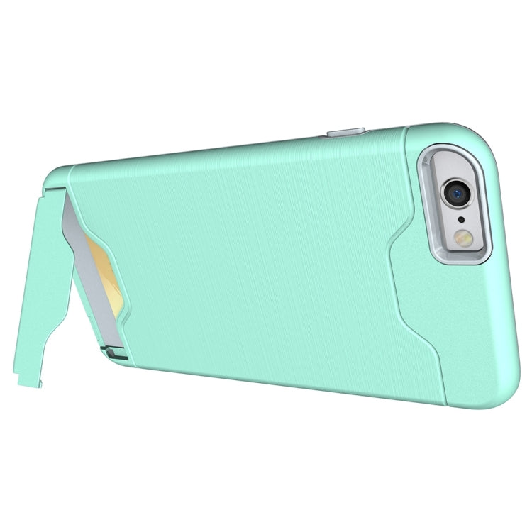 For iPhone 6 Plus & 6s Plus Brushed Texture Separable TPU + PC Combination Back Case with Card Slot & Holder
