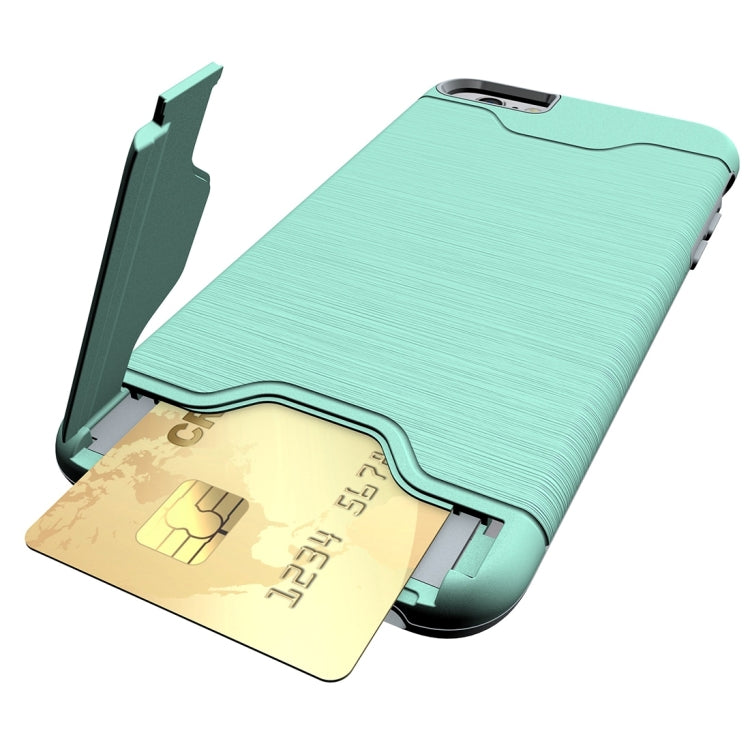 For iPhone 6 Plus & 6s Plus Brushed Texture Separable TPU + PC Combination Back Case with Card Slot & Holder