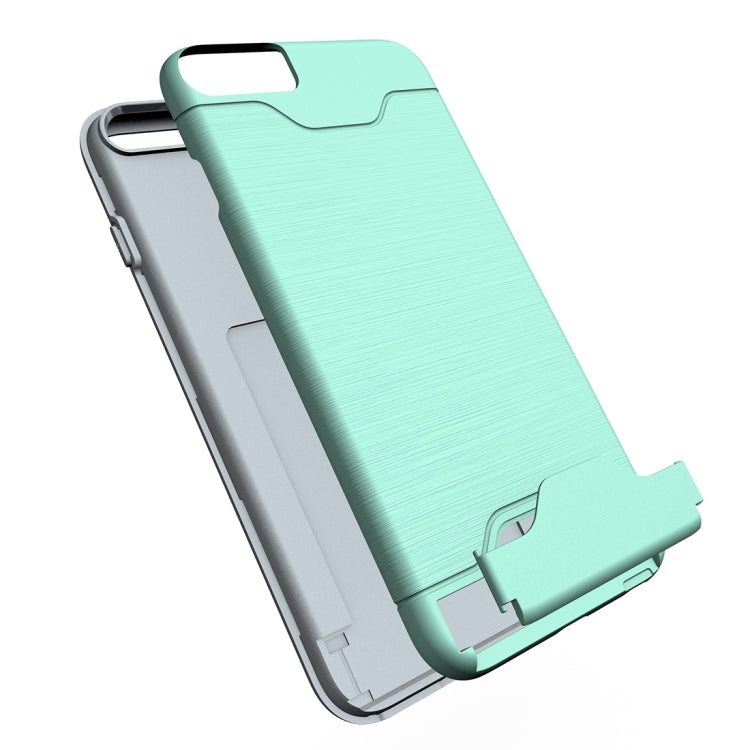 For iPhone 6 Plus & 6s Plus Brushed Texture Separable TPU + PC Combination Back Case with Card Slot & Holder