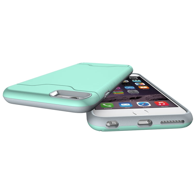 For iPhone 6 Plus & 6s Plus Brushed Texture Separable TPU + PC Combination Back Case with Card Slot & Holder