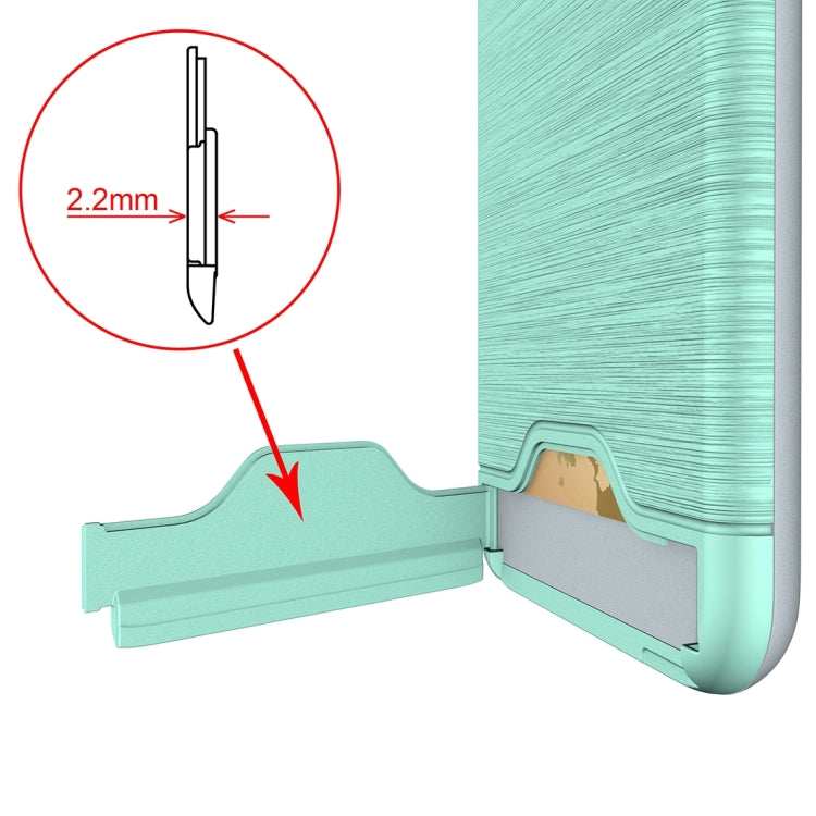 For iPhone 6 Plus & 6s Plus Brushed Texture Separable TPU + PC Combination Back Case with Card Slot & Holder