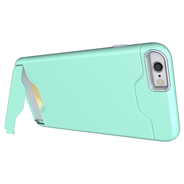 For iPhone 6 Plus & 6s Plus Brushed Texture Separable TPU + PC Combination Back Case with Card Slot & Holder