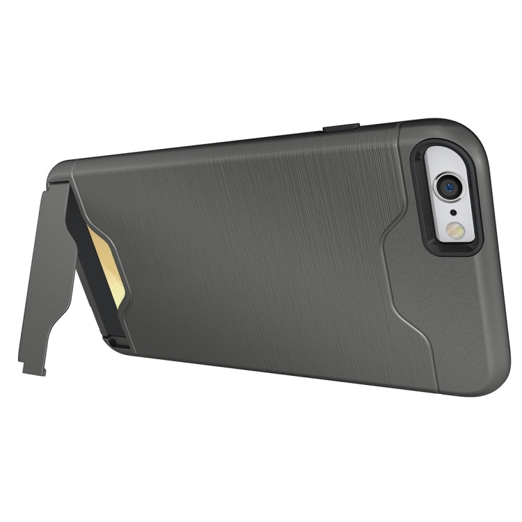For iPhone 6 Plus & 6s Plus Brushed Texture Separable TPU + PC Combination Back Case with Card Slot & Holder