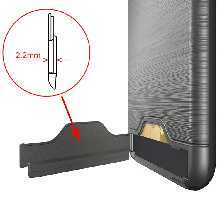 For iPhone 6 Plus & 6s Plus Brushed Texture Separable TPU + PC Combination Back Case with Card Slot & Holder