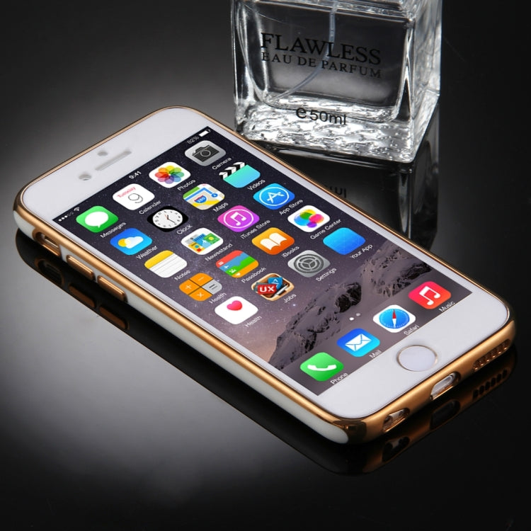 For iPhone 6 Plus & 6s Plus 360 Degree Shockproof Detachable Electroplating TPU + PC Combination Protective Case with White PC Cover