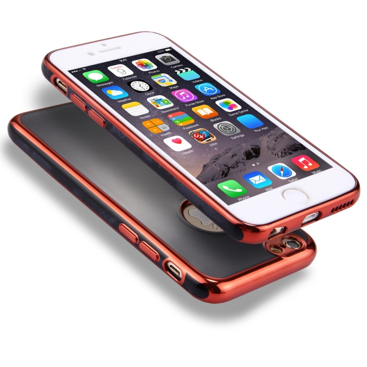 For iPhone 6 Plus & 6s Plus 360 Degree Shockproof Detachable Electroplating TPU + PC Combination Protective Case with White PC Cover