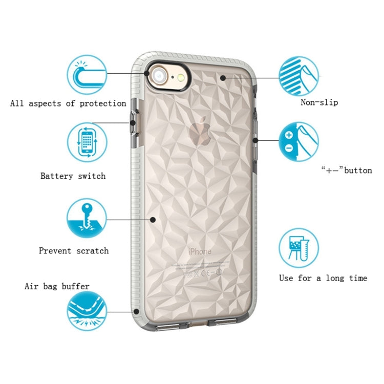 For iPhone 6 Plus & 6s Plus Diamond Texture TPU Dropproof Protective Back Cover Case