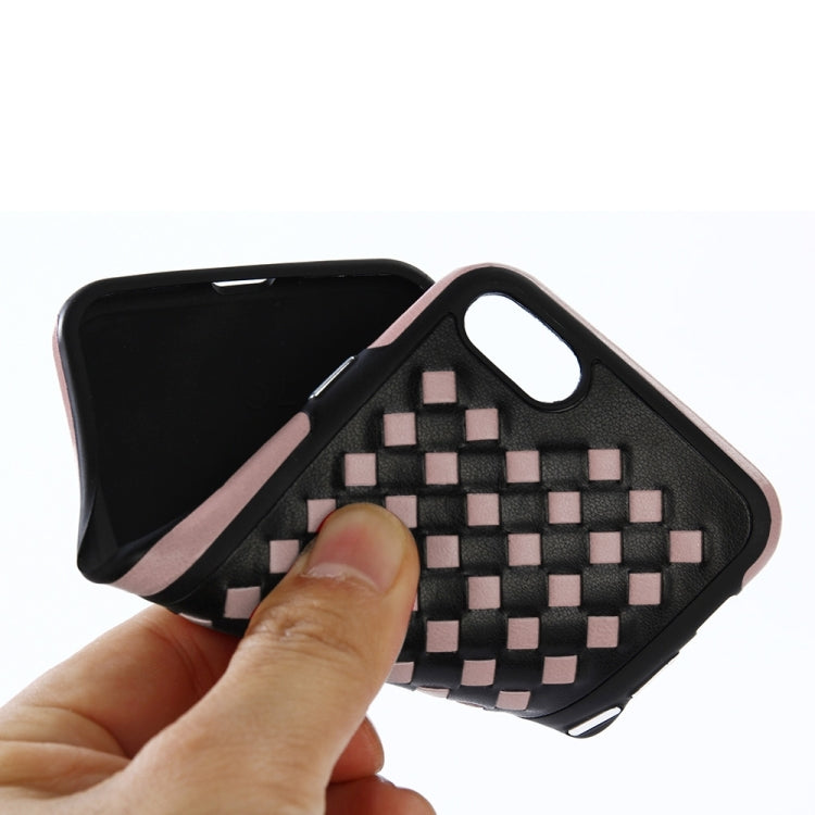 For iPhone 6 Plus & 6s Plus Diamond Knit Texture TPU Paste Skin Protective Case