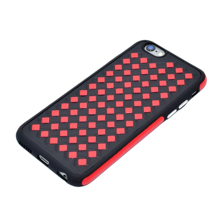 For iPhone 6 Plus & 6s Plus Diamond Knit Texture TPU Paste Skin Protective Case