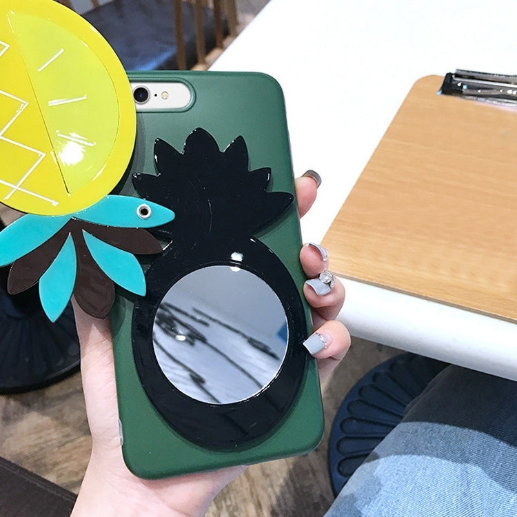 For iPhone 6 Plus & 6s Plus IMD Workmanship Pineapple Pattern Mirror Protective Back Cover Case(Green)