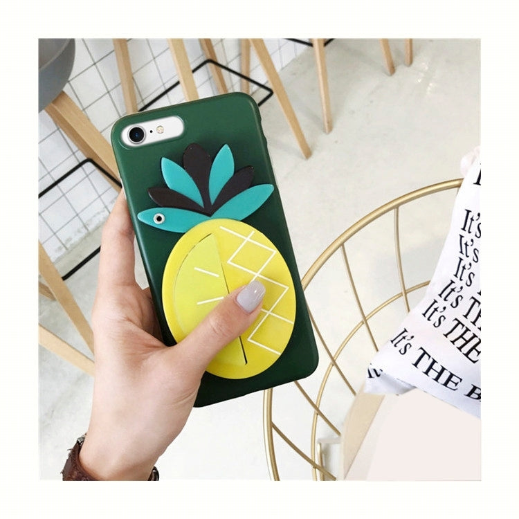 For iPhone 6 Plus & 6s Plus IMD Workmanship Pineapple Pattern Mirror Protective Back Cover Case(Green)
