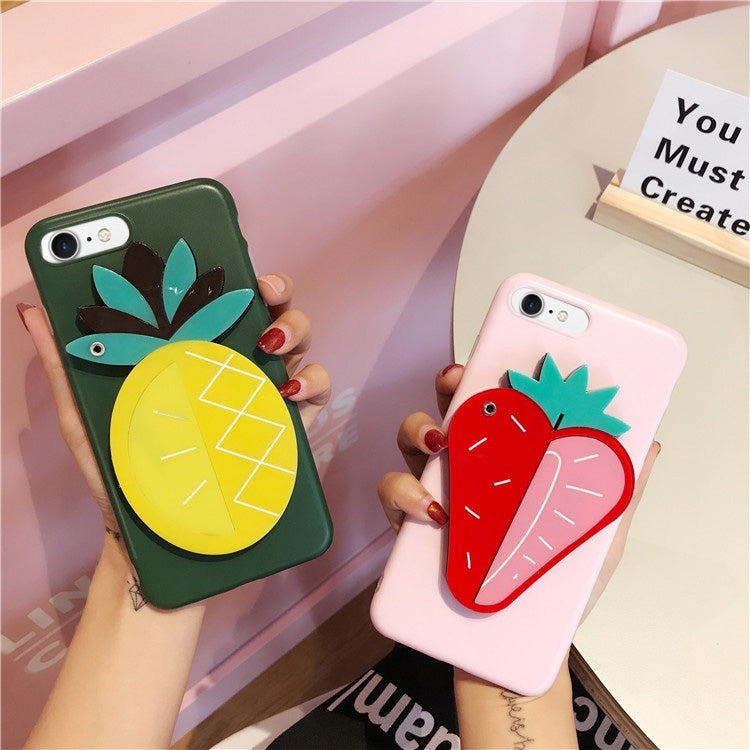 For iPhone 6 Plus & 6s Plus IMD Workmanship Pineapple Pattern Mirror Protective Back Cover Case(Green)