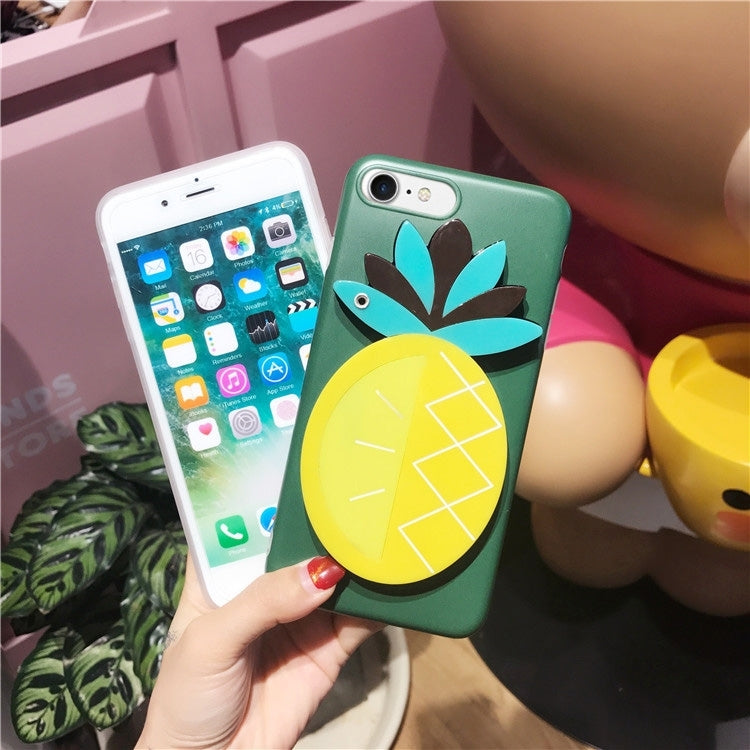 For iPhone 6 Plus & 6s Plus IMD Workmanship Pineapple Pattern Mirror Protective Back Cover Case(Green)