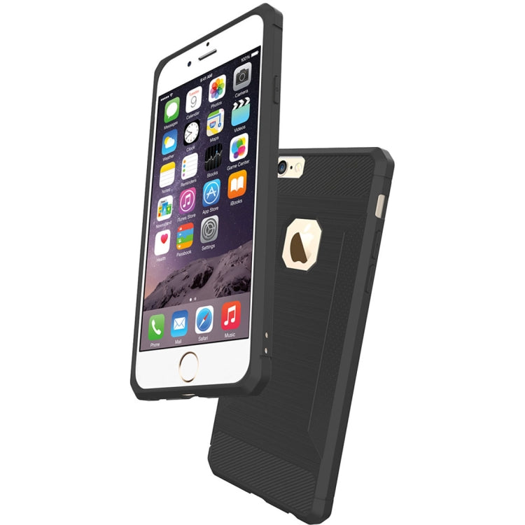 For iPhone 6 Plus & 6s Plus Brushed Texture TPU Anti-slip Soft Protective Case