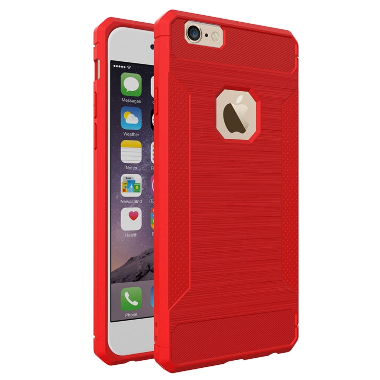 For iPhone 6 Plus & 6s Plus Brushed Texture TPU Anti-slip Soft Protective Case