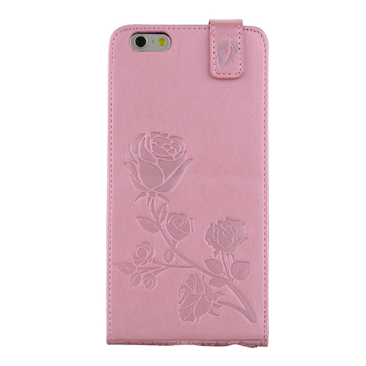 For iPhone 6 Plus & 6s Plus Roses Pressed Flowers Pattern Vertical Flip Leather Case with Card Slot & Lanyard