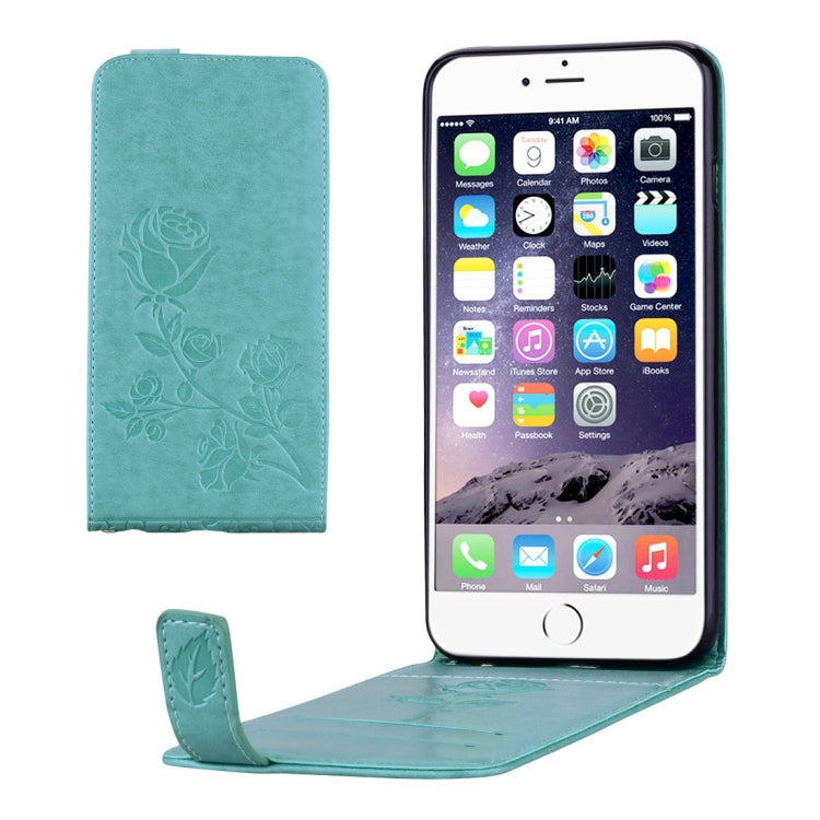 For iPhone 6 Plus & 6s Plus Roses Pressed Flowers Pattern Vertical Flip Leather Case with Card Slot & Lanyard