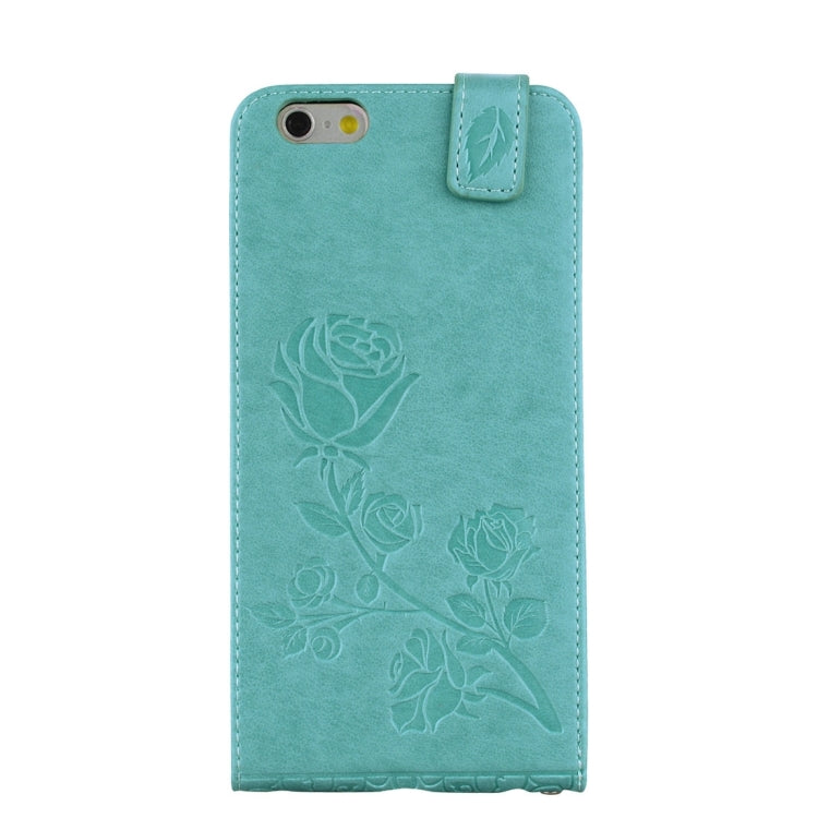 For iPhone 6 Plus & 6s Plus Roses Pressed Flowers Pattern Vertical Flip Leather Case with Card Slot & Lanyard